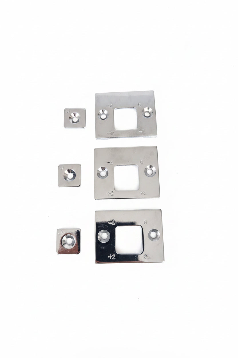 35mm/40mm/44mm Female Hinge Plates and Adjusters - Set of 3 - Chrome