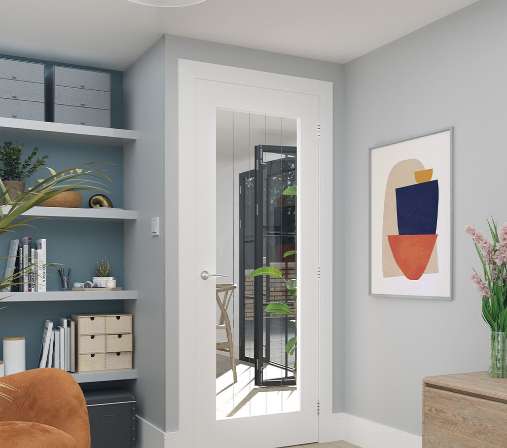 Ely 1L Full Glazed White Primed Doors