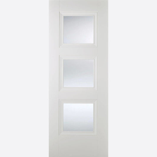 Amsterdam 3L Glazed White Primed Doors