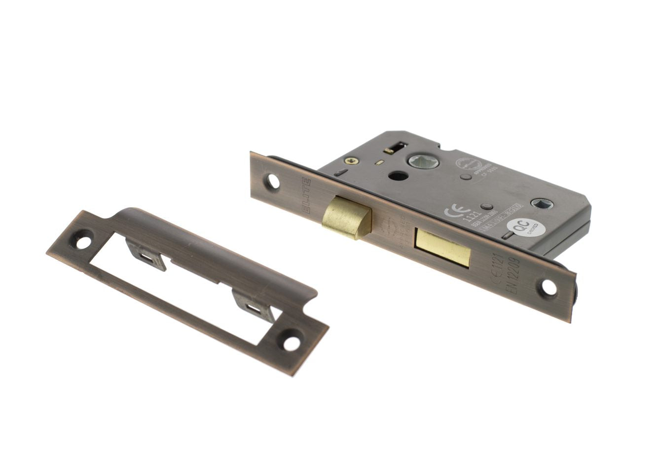 Atlantic - Bathroom Lock - 3" Antique Copper