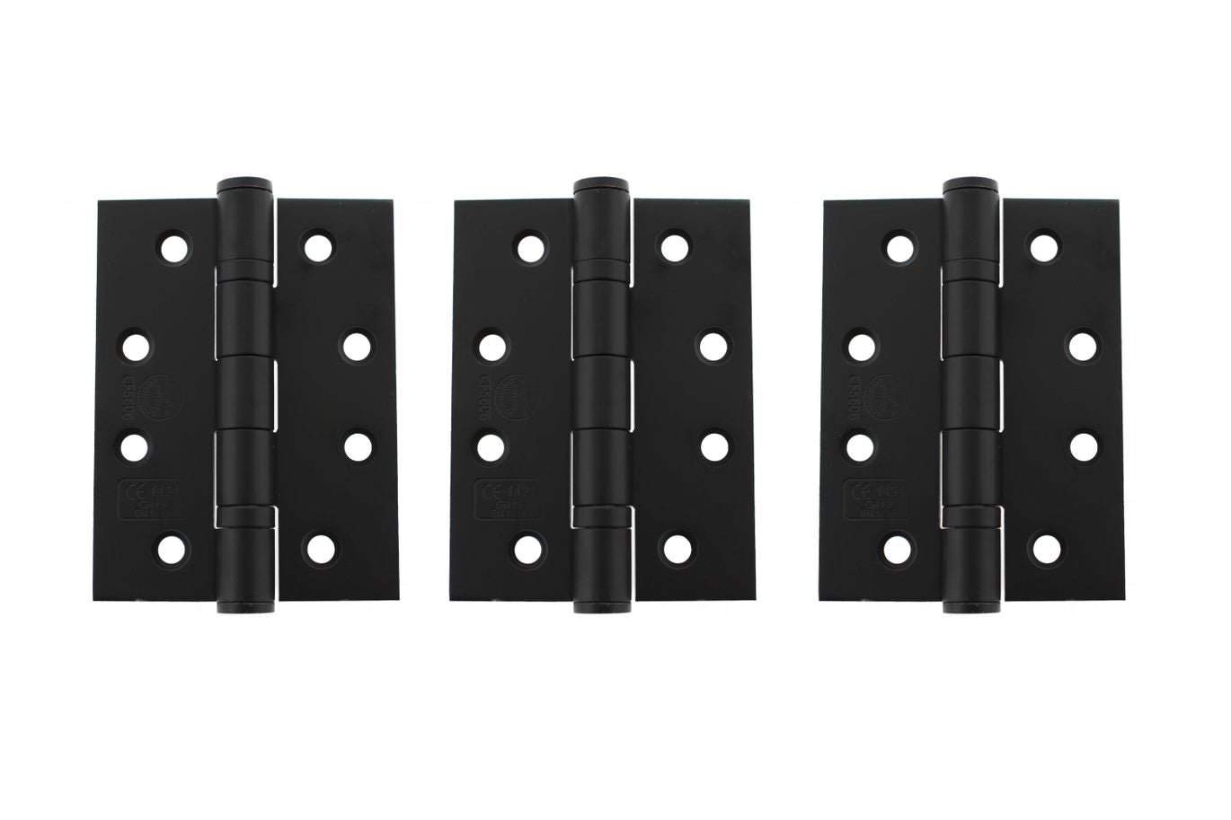 Atlantic Ball Bearing 4" Fire Hinges - Set of 3 - Matt Black