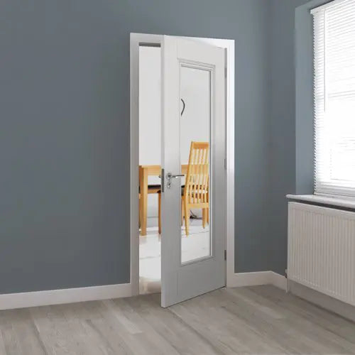 Belton Clear Glazed White Internal Door