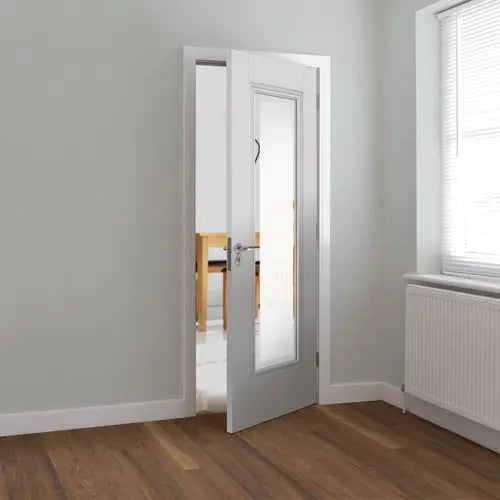 Belton Etched Glazed White Internal Door