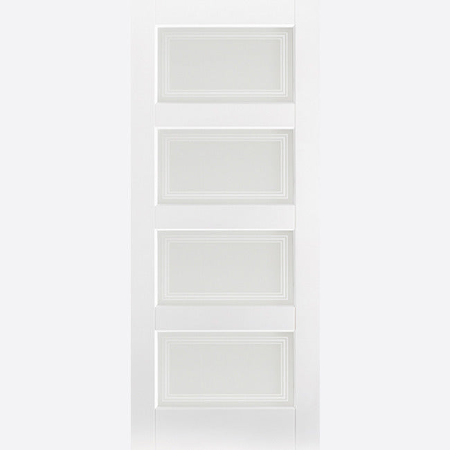 Contemporary 4L Glazed White Primed Doors