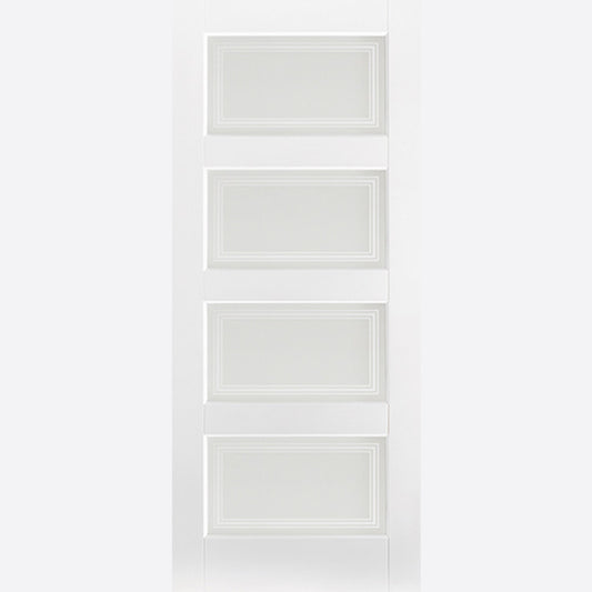Contemporary 4L Glazed White Primed Doors
