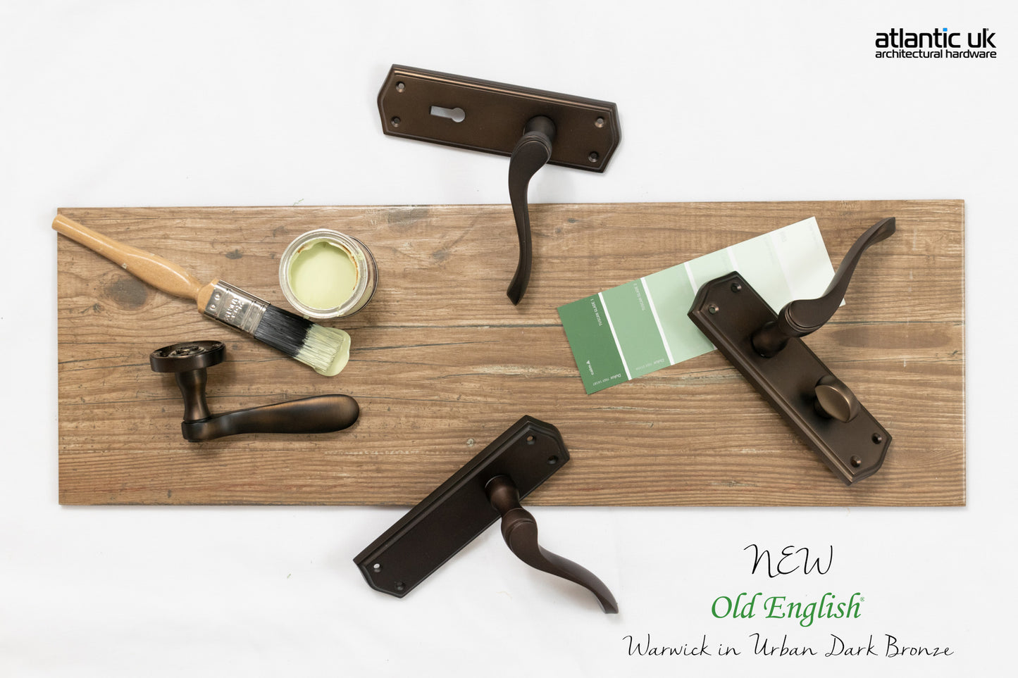 Old English Warwick WC Lever on Backplate – Urban Dark Bronze