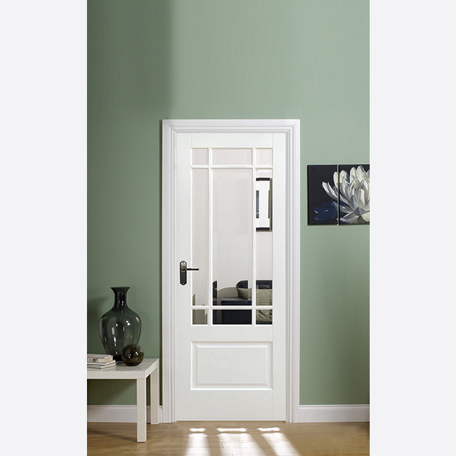 Downham 9L Glazed White Primed Doors