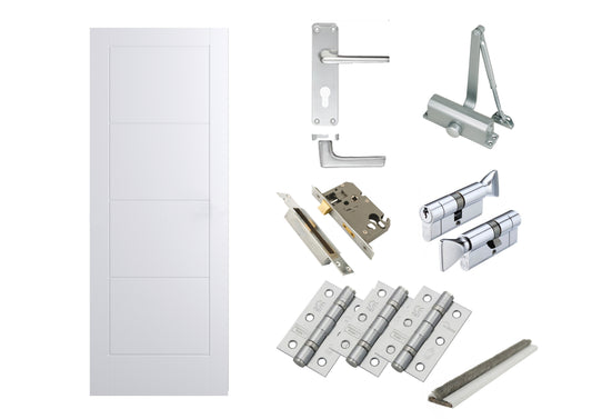 HMO Door Kit - Ladder Smooth FD30 Fire Door