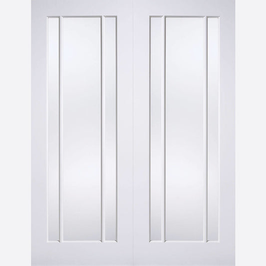 Lincoln Glazed Pairs White Primed Doors