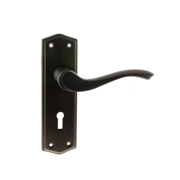 Old English Warwick WC Lever on Backplate – Urban Dark Bronze