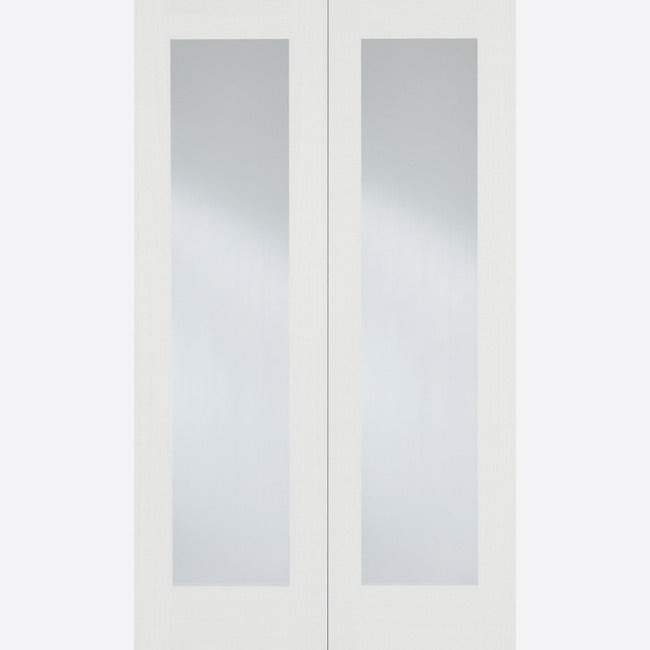 Pattern 20 Glazed Pair White Primed Doors