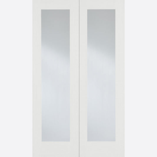 Pattern 20 Glazed Pair White Primed Doors