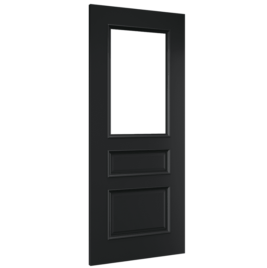 Windsor Black Prefinished Door Glazed