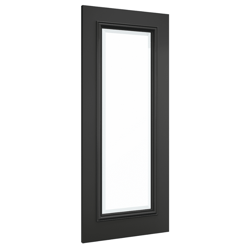 Blenheim Black Prefinished Door Glazed