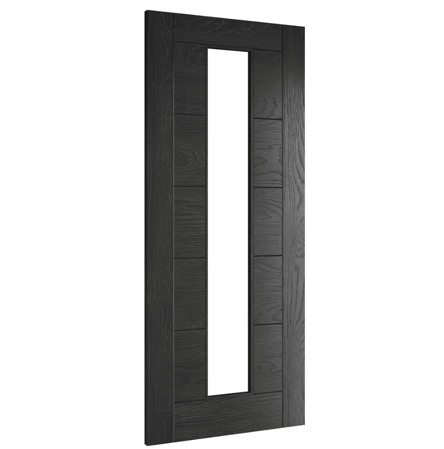 Seville Glazed Brushed Black Prefinished Door