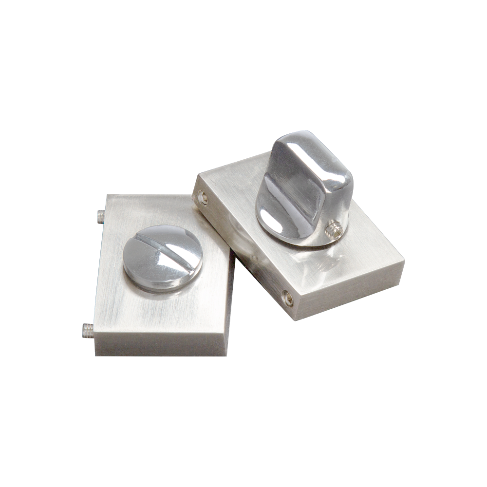 Slim Thumb-Turn Lock Rectangle Satin Nickel And Polished Chrome Finish