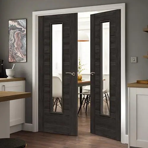 Tigris Dark Grey Glazed Laminate Internal Door