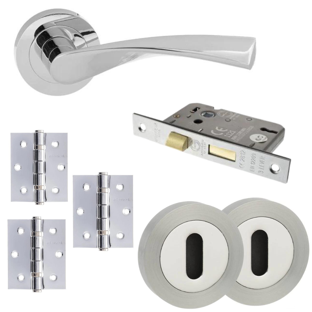 ECO20PC Polished Chrome - Handle Pack - Key Sashlock