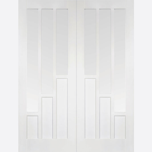 Coventry Glazed Pair Primed White Doors
