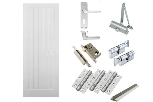 HMO Door Kit - Cottage Grained FD30 Fire Door
