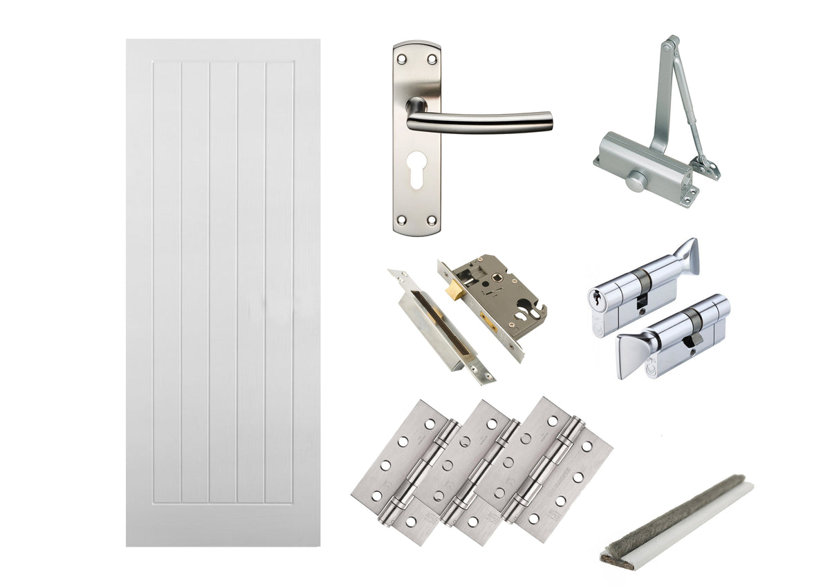 HMO Door Kit - Cottage Grained FD30 Fire Door