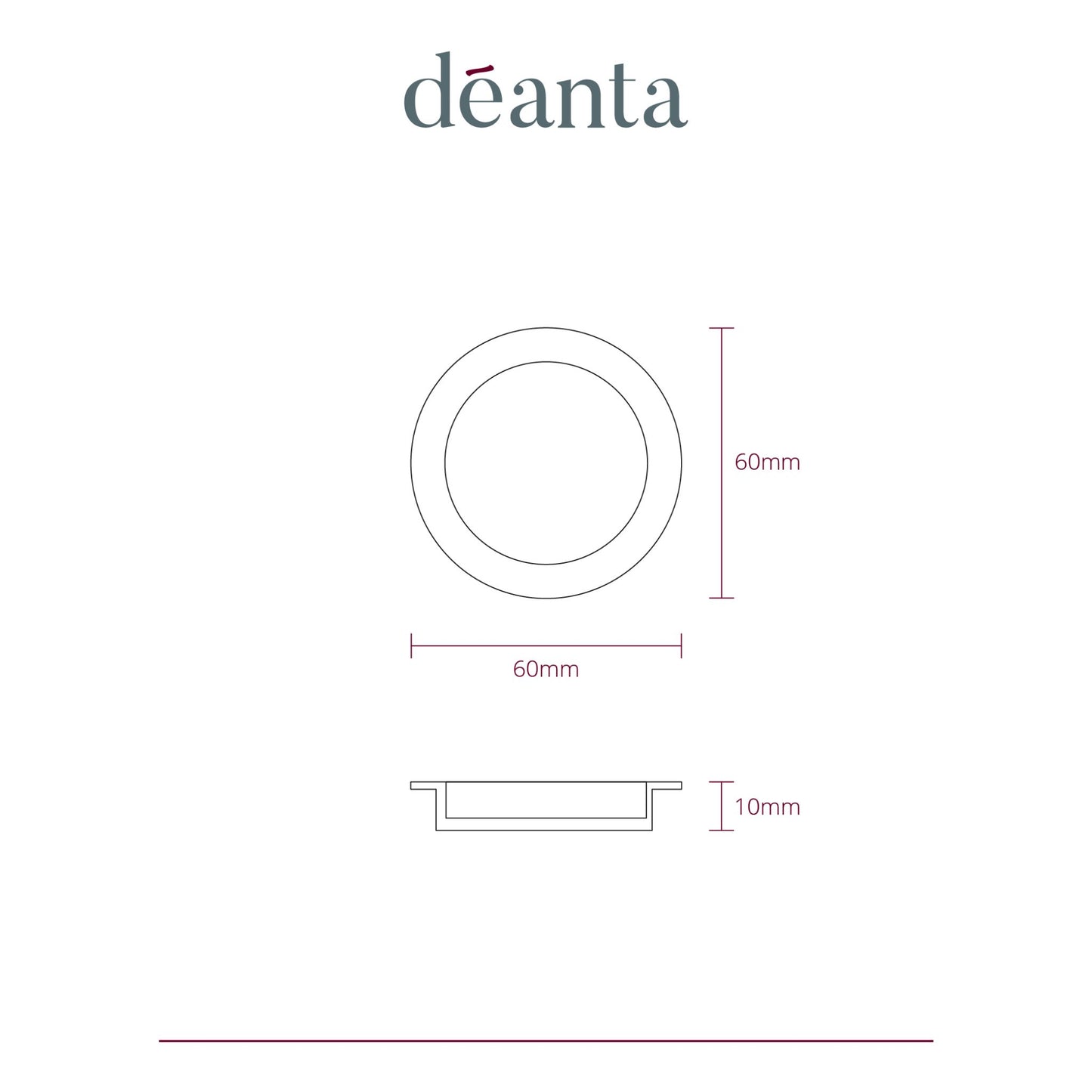 Flush Round Handle Chrome Finish