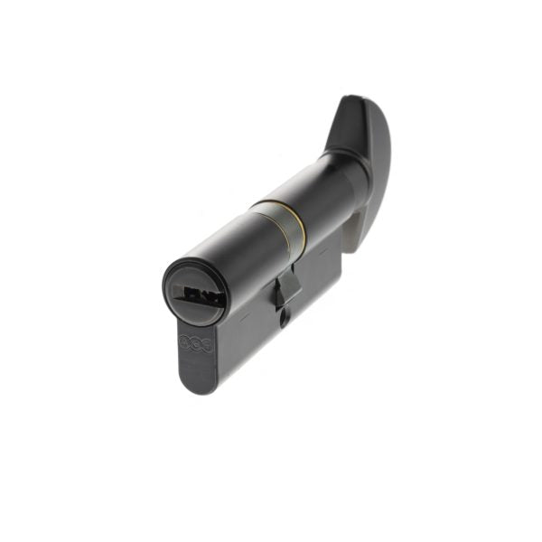 Euro Profile 15 Pin Cylinder Key to Turn - Matt Black