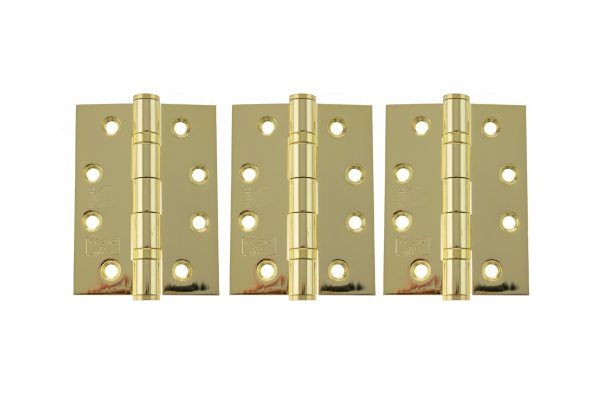 Ball Bearing Hinges - Set of 3 - Polished Brass (Fire Rated)