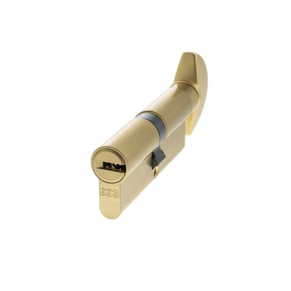 Euro Profile 15 Pin Cylinder Key to Turn - Satin Brass