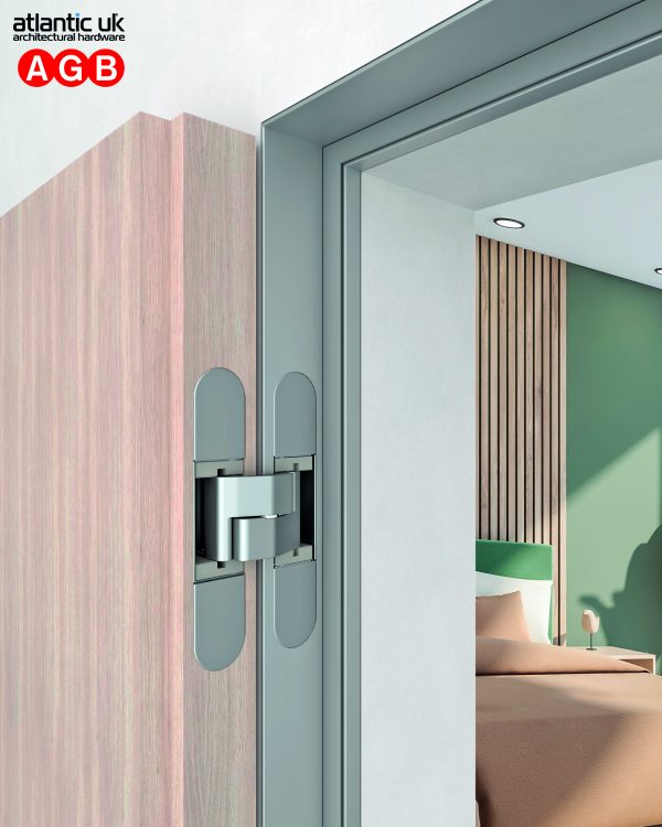 Eclipse Fire Rated Adjustable Concealed Hinge – Satin Chrome - Single