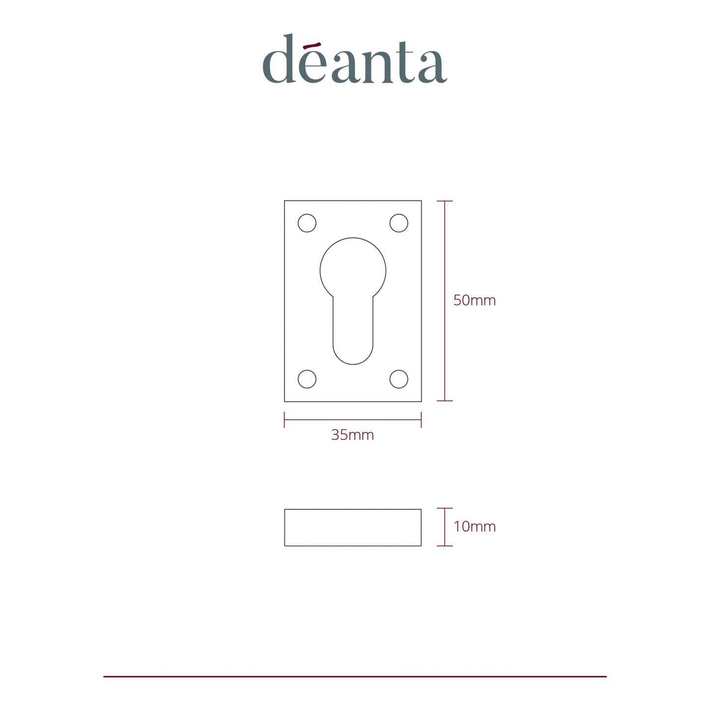 Slim Escutcheon Pair Matt Black Finish