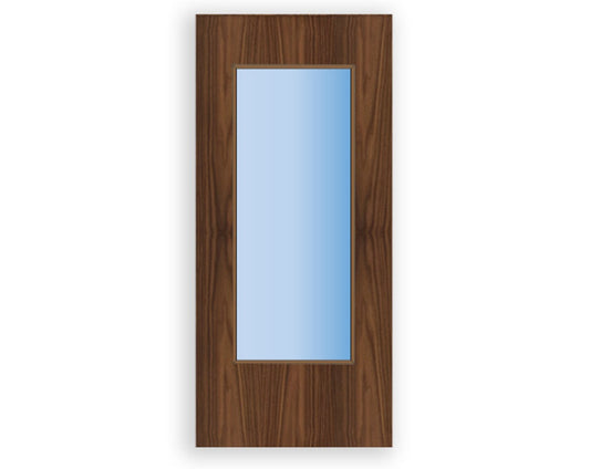 Fully Glazed FD60 Fire - Flush Walnut Veneer Doors (Bespoke) Delivery - up to 15 working days