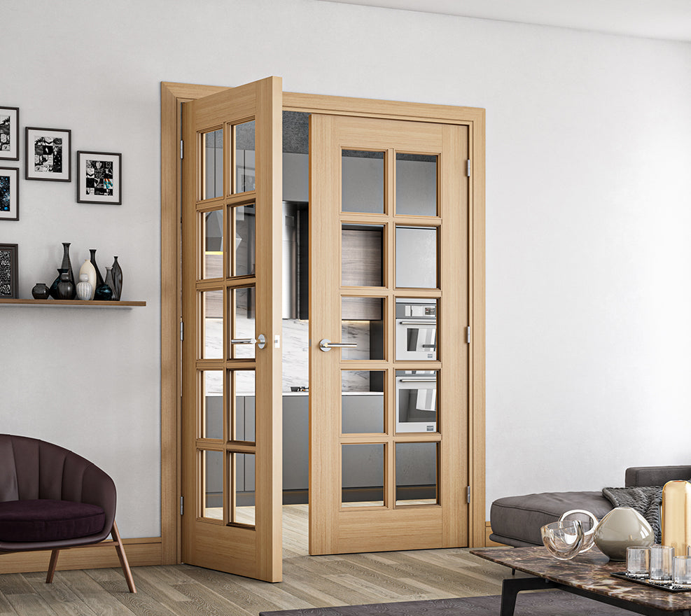 Bristol Bevelled Glazed Unfinished Oak Doors