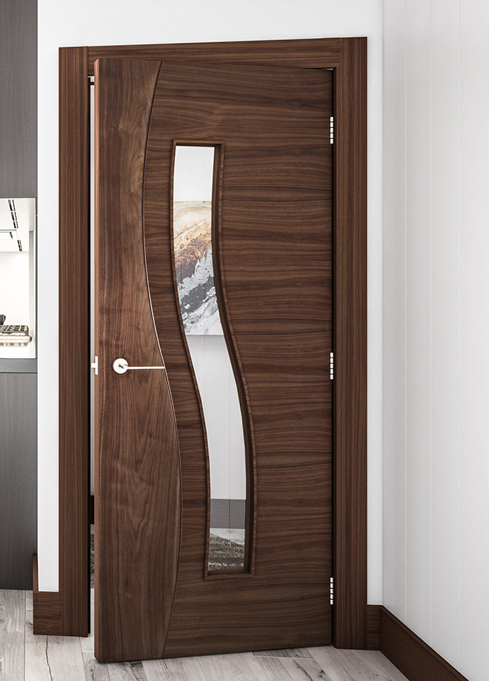Cadiz Glazed Pre-finished Walnut Doors