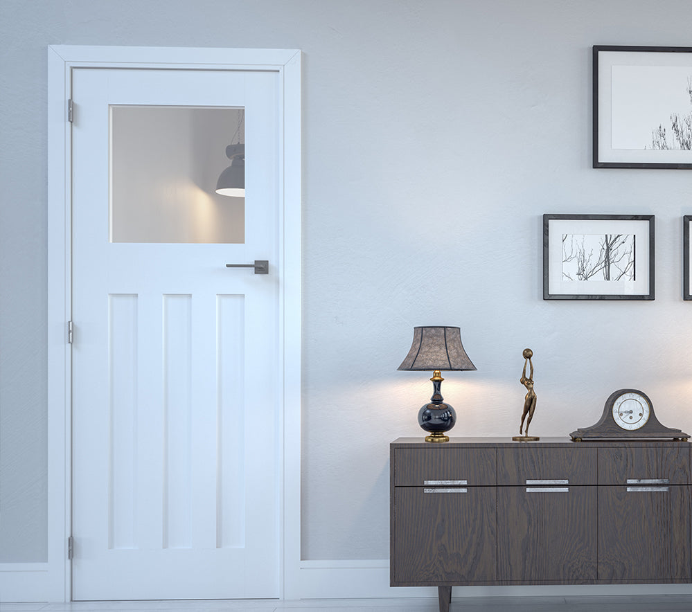 Cambridge Glazed White Primed Doors