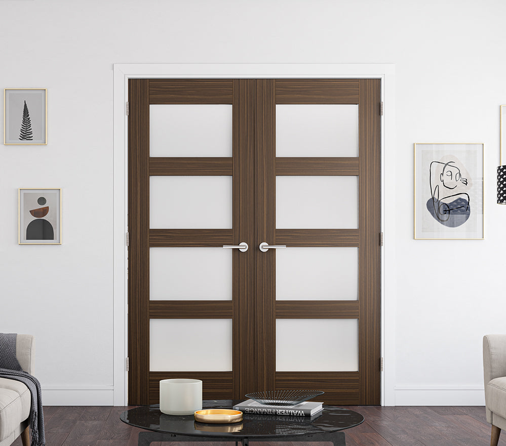 Coventry Frosted Glazed Pre-finished Walnut Doors