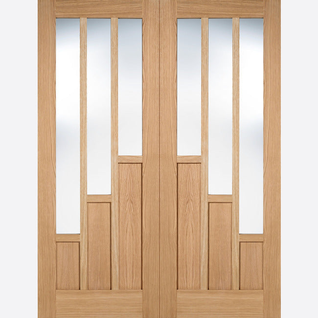 Coventry Glazed Pairs Pre-finished Oak Doors