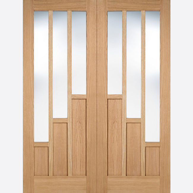 Coventry Glazed Pairs Unfinished Oak Doors