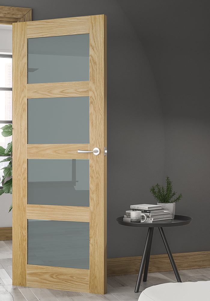 Coventry Oak Frosted Glazed Unfinished Oak Doors