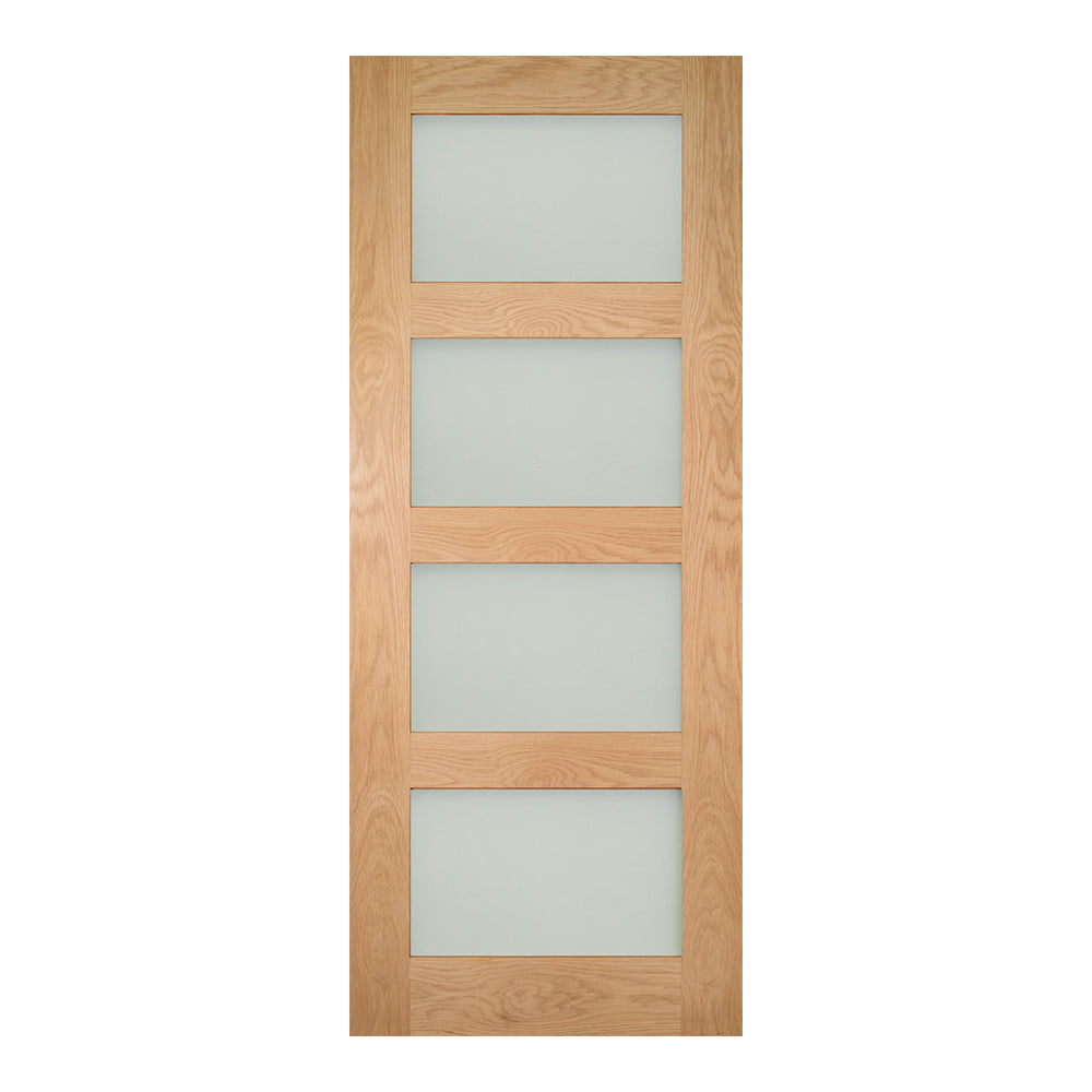 Coventry Oak Frosted Glazed Unfinished Oak Doors