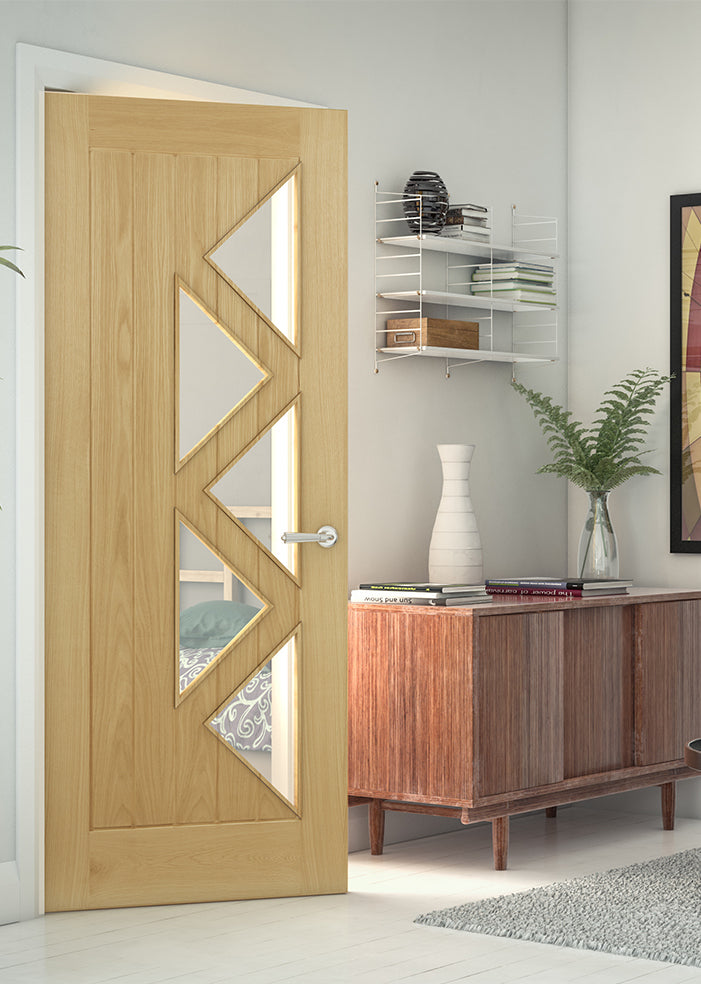 Ely 5L Glazed Pre-finished Oak Doors