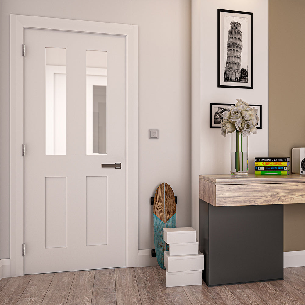 Eton Glazed White Primed Doors