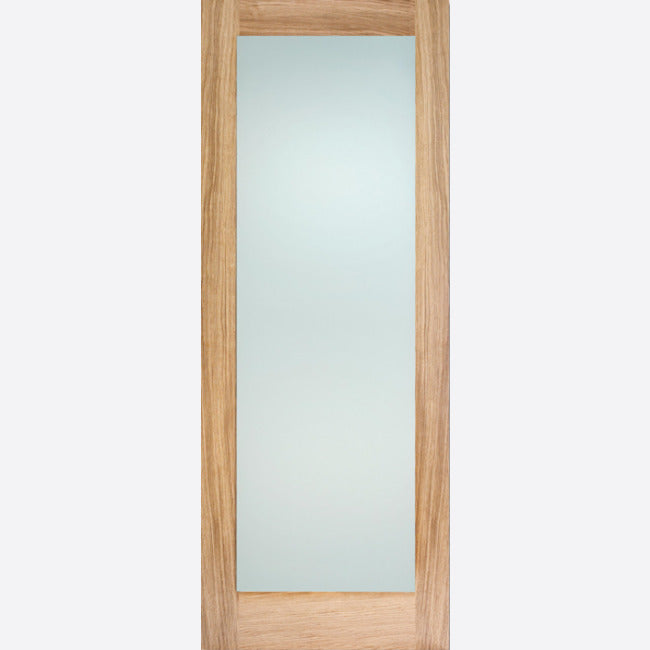 Pattern 10 Frosted 1L Glazed Oak Doors