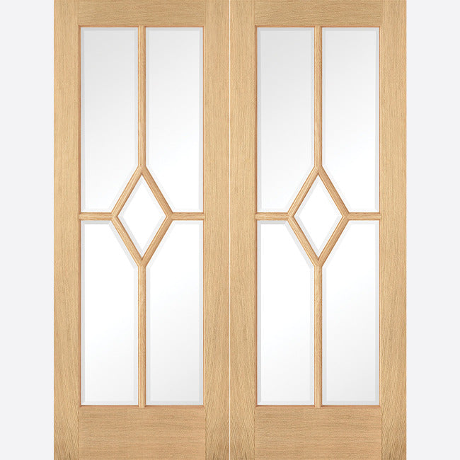 Reims Glazed Pair Pre-finished Oak Doors