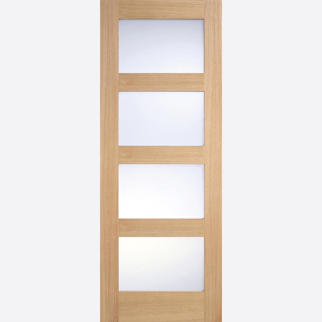 Shaker Glazed 4Light Frosted Pre-finished Oak Doors