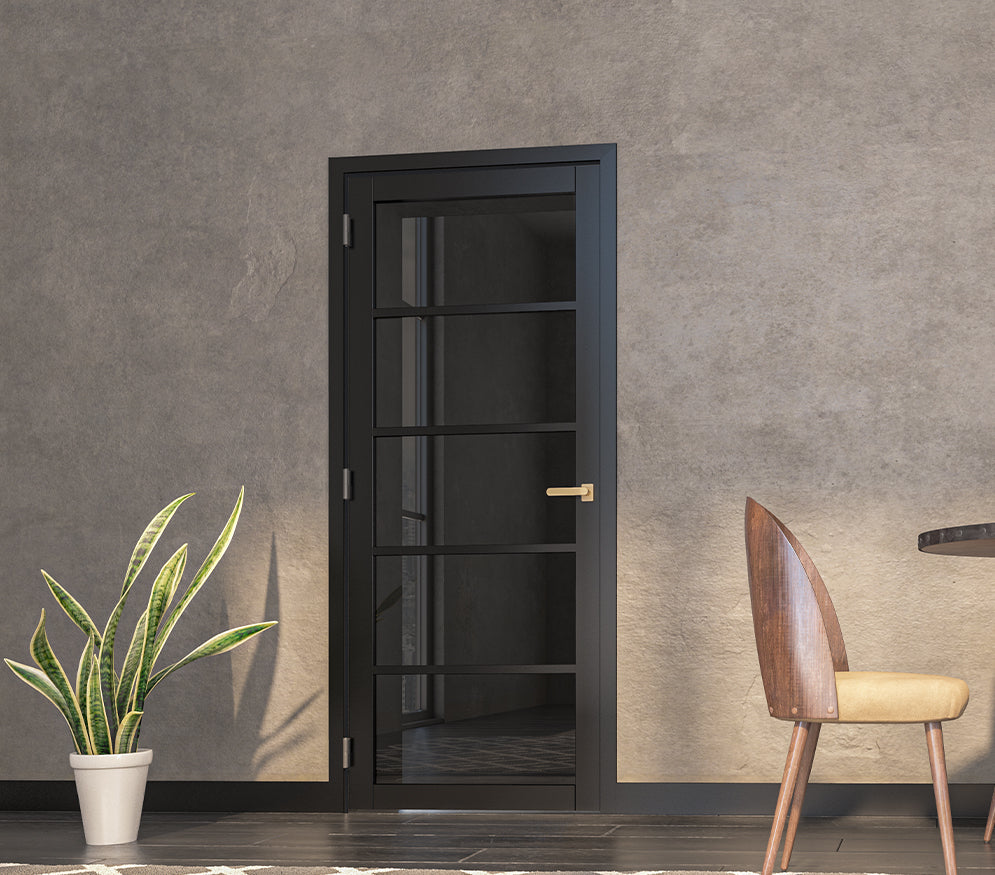 Shoreditch Tinted Glazed Pre-finished Black Doors