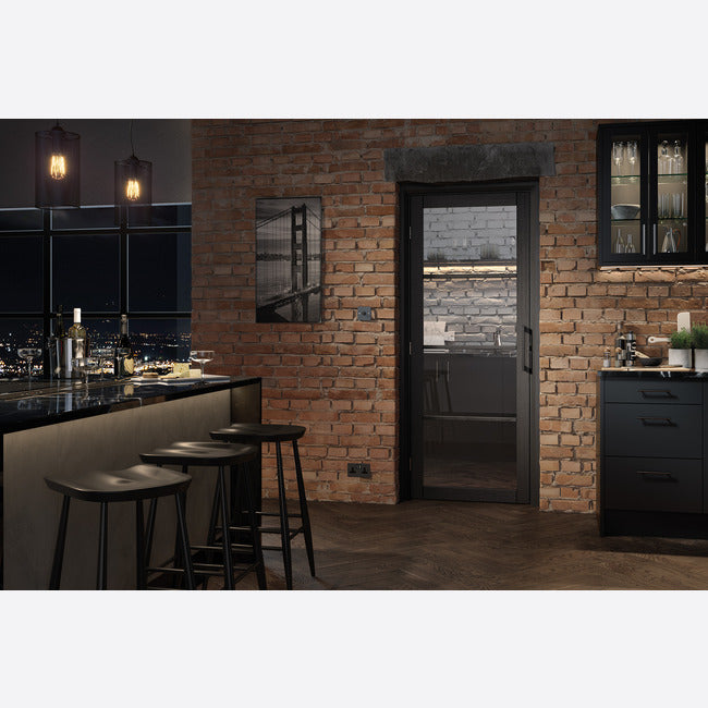 Soho 4L Clear Glazed Dark Charcoal Doors