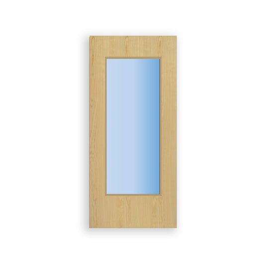Fully Glazed Vision Panel FD60 Fire - Flush Ash Veneer Doors (Bespoke)