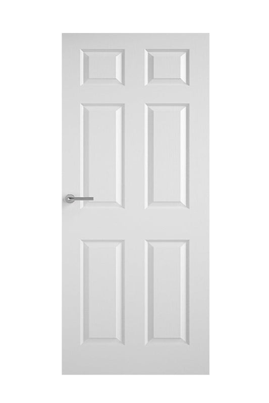 6 Panel Primed FD30  - Handle Pack (Choice of latch/bath or key lock)
