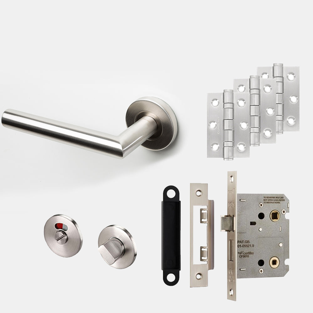 Cottage Primed FD30  - Handle Pack (Choice of latch/bath or key lock)